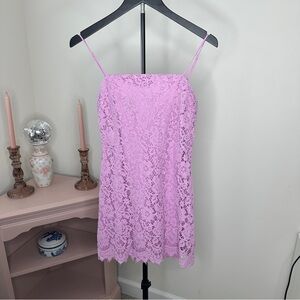 Miami Lilac Lace Dress with Spaghetti Straps